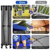 COBIZI 10x20 Heavy Duty Pop up Canopy Tent with 6 sidewalls Easy Up Commercial Outdoor Canopy Wedding Party Tents for Parties All Season Wind & Waterproof Gazebo with Roller Bag,Navy Blue(Thickened) COBIZI