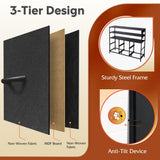 WLIVE Led Dresser TV Stand for Bedroom, Entertainment Center with LED Lights and Power Outlet, 6 Drawer Drawer Dressers with Double Open Shelves, Black TV Stands WLIVE