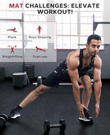 HAPBEAR 0.56'' Thick 12 Pcs 48 Sq Ft Exercise Equipment Mats - High-Density Rubber Top EVA Foam Interlocking Mats, 24x24in Tiles, Heavy-Duty Treadmill Mat for Hardwood Floors, Home Gym Mat HAPBEAR