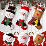 EverMerry Christmas Stockings, 3 PCS 18 Inches Classic Personalized Stockings for Fireplace Xmas Decoration, Large Santa, Snowman, Reindeer Stockings for Holiday Christmas Party EverMerry