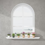 WELLAND White Finished 48 inch Pine Wood Fireplace Mantel Shelf Wall Mounted,Corona Crown Molding Floating Wall Picture Ledge Shelves WELLAND