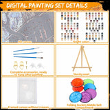 Gersoniel 6 Sets Halloween Paint by Numbers Kit for Adults, 16x12 Inch Ghost Pumpkin Sip and Paint for Beginners, Pre Drawn Oil Painting on Canvas, DIY Painting Kit Bulk Gifts for Halloween Gersoniel