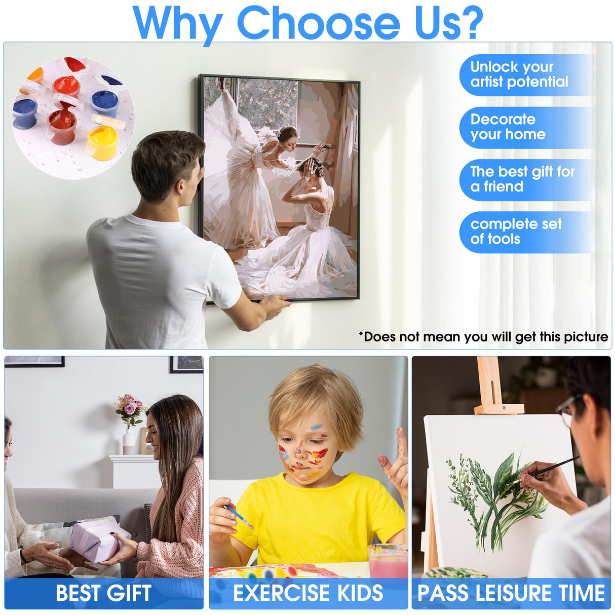 SKRYUIE Paint by Numbers Kit for Adults Beginner Elephant, Acrylic Flower Oil Painting by Numbers Kits with PaintBrushes Paintwork Art Crafts Canvas for Home Decor 16x20 inch / 40x50 cm SKRYUIE