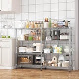 Homdox Heavy Duty Storage Shelves, 4 Tier Wire Shelving Unit, Adjustable Metal Shelves for Storage, Garage Rack Pantry Shelves Kitchen Shelving, 14"x60"x60", Silver Gray Homdox