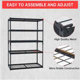 COZONY 48x18x72 Inch Garage Shelving, 5 Tier Heavy Duty Wire Shelf 2500 Lbs Capacity, Adjustable Metal Shelves, Industrial Utility Shelf Rack for Garage, Basement, Pantry, Warehouse COZONY