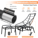 NATURAL EXPRESSIONS Lounge Chair Outdoor with Ottoman, 2-Piece Gentle Rocking Chaise Lounge Set, 4.7" Removable Cushion & Sturdy Frame, Glider Rocking Chair for Indoor Outdoor Use NATURAL EXPRESSIONS