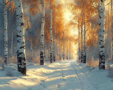 KY-lunk Paint by Number, Birch Forest in Winter Light, Adult Crafts Adults' Paint-by-Number Kits, Room Decor Gift for Birthday Festival (16x20 inch,No Frame) KY-lunk