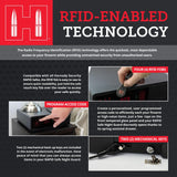 Hornady Rapid Safe Night Guard – Nightstand Gun Safe with RFID Reader, Clock, USB Ports – RFID Safe for Fast, Multiple Method Entry – Includes Rapid Safe, 3 Methods of Entry and Security Cable Hornady