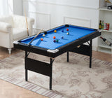 Ditkoko Billiard Table, 65.75" Folding Pool Table with with Balls, Cues, Chalk, Brush and Triangle, Pool Table Set for Family Game Room, Adult Rrec Room, Basements, Man cave or Garage Dithoko