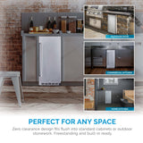 NewAir 15" Commercial Beverage Refrigerator | Weatherproof Stainless Steel Fridge | Built-In or Freestanding Outdoor Patio Fridge For Beer, Wine, Food NCR032SS00 NewAir