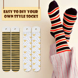 Coume 4 Pieces Sublimation Blank Socks Set, Including 2 Pieces Metal Straight Style Sock Jigs, 2 Pairs Sublimation Blank Socks for Heat Press Transfer Dye Sublimation Printing DIY Pattern Designs Coume
