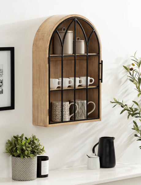 Kate and Laurel Megara Farmhouse Wooden Floating Bathroom Cabinet for Over Toilet Storage, 16x5x24, Natural Kate and Laurel