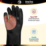 Mountain Grillers Extreme Heat Resistant Gloves for Grill BBQ High Temperature Fire Pit Gloves Barbecue Cooking, Smoker, Oven, Fryer, Grilling Waterproof, Fireproof Oil Resistant Neoprene Coating 14in MOUNTAIN GRILLERS