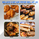 Belaco Air Fryer, 2.1Qt Digital Display, Rapid Air Circulation, Air Fryers, 60 Min Timer, Small Air Fryer, Adjustable Temperature, Dishwasher Safe Basket BEL-AF-02 Belaco