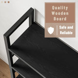 INNOD 70x70” Triple 5 Tier Book Shelf, Large Wooden Bookcase with 17 Open Display Shelf, Modern Tree Bookshelf Metal Frame Tall Book Case Furniture for Living Room Bedroom Home Office Black INNOD