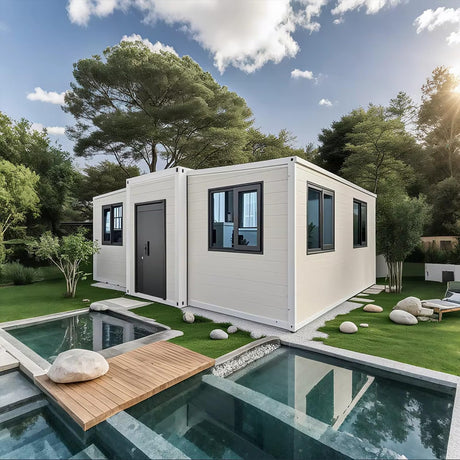 Prefab Tiny Homes for Sale, Extendable Container House Expandable Foldable Modular House with 2 Bedrooms, 1full Equipped Kitchen and Bathroom Tiny Homes to Live in for Adults Generic