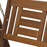 Furinno Tioman Hardwood Patio / Garden / Outdoor 4ft Porch Swing, 2 Seater with Stand, Natural Furinno