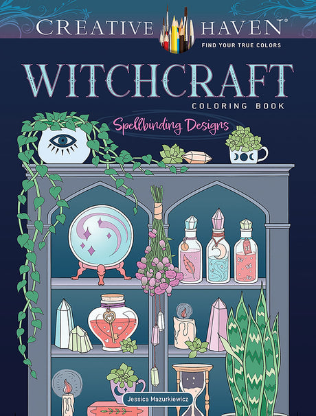 Creative Haven Witchcraft Coloring Book: Spellbinding Designs (Adult Coloring Books: Fantasy) WoodArtSupply