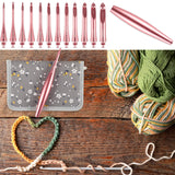 Svartur Interchangeable Crochet Hook Set with 12 Hooks – Ergonomic Crochet Hooks Large Handle, US Sizes E-4 to N-15 (3mm–10mm), Smooth & Lightweight, Crochet Kit with Storage Case, Pink Svartur