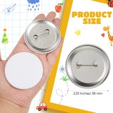 XunYee 20 Pcs Blank White Button Pins 2.25 Inch/ 58 mm DIY Craft Button with Pin White Pins Buttons Design Button Making Kit for DIY Crafts Christmas Craft Supplies, DIY Badges XunYee