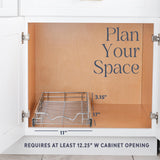 HOLD N' STORAGE Pull Out Cabinet Organizer, Heavy Duty-w/Lifetime Limited Warranty -11”W x 17”D-Requires At Least 12-1/4” Cabinet Opening, Steel Metal Cabinet Drawers Slide Out, Chrome Finish HOLDN’ STORAGE