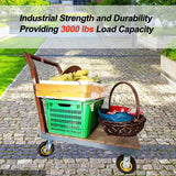 GaeaAuto 8 Inch Heavy Duty Casters Wheels Set of 4 Swivel Industrial Casters Rubber Wheels Tires for Cart Bench Shop Dolly Outdoor Wheels Replacement with 2 Brake and 3000Lbs Load Capacity, 4 Pack GaeaAuto