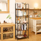 Crofy No Assembly Folding Bookshelf for Living Room, 5 Tier Black Collapsible Book Shelf for Home Office, Portable Bookcase Storage Organizer Crofy