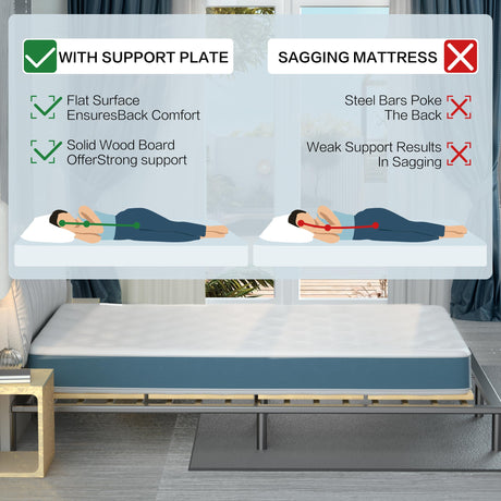 Yarfyk Folding Bed Support, Queen Size Board, 60" x 48" Yarfyk