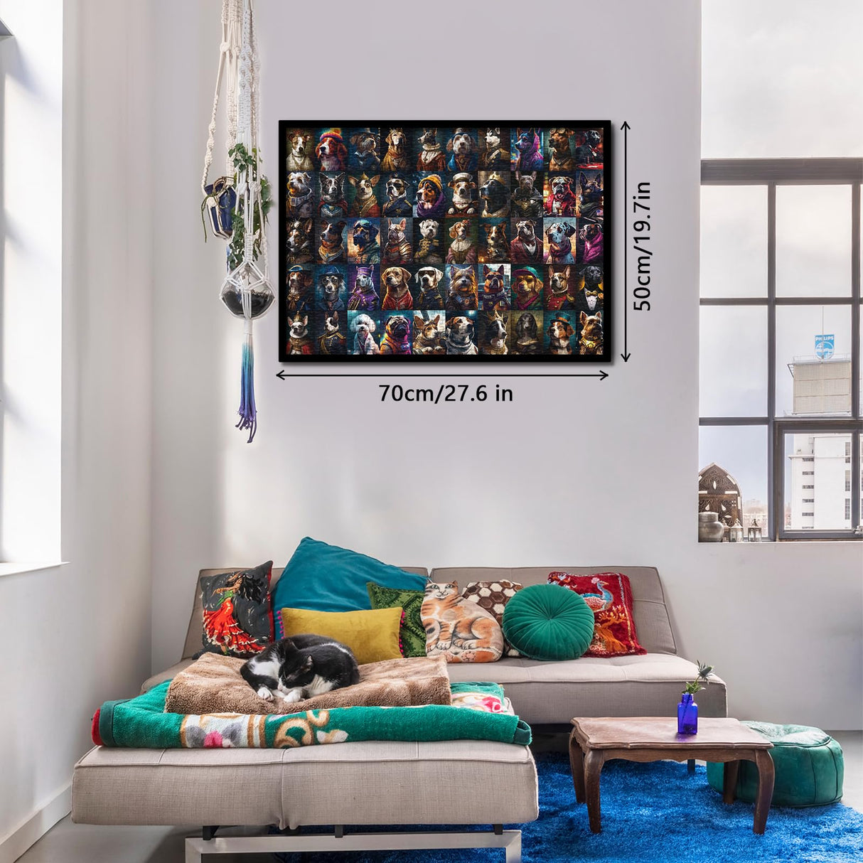 Portrait Dog Puzzle Dogs Puzzles 1000 Pieces for Adults, Animal Jigsaw Puzzles for Adults, Funny Puppy Bulldog Jigsaw Puzzle Family Collage Puzzles as Home Decor BBOLDIN