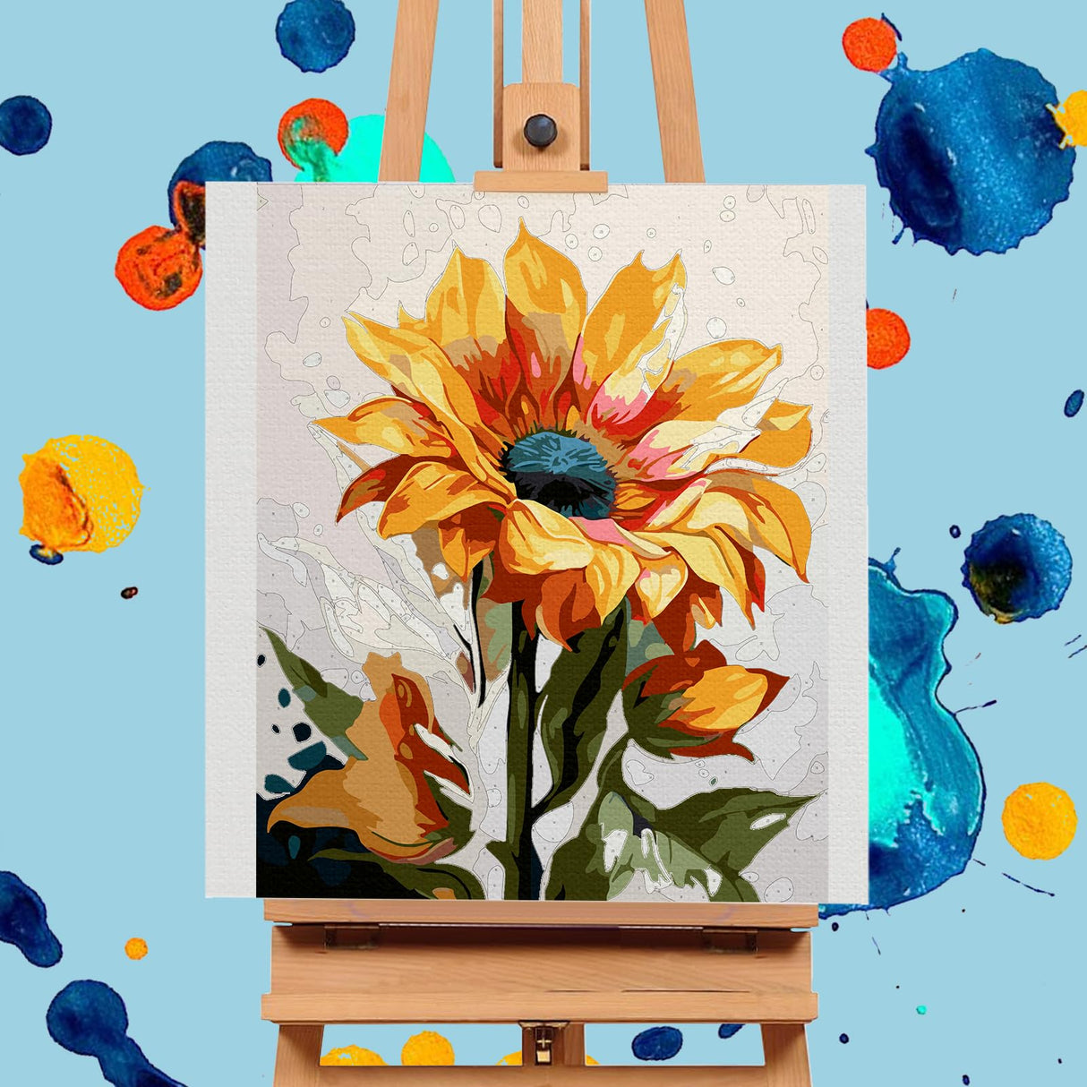Offito Paint by Numbers Kit for Adults Beginners, Sunflower Acrylic Adult Paint by Number Kits on Canvas, Sunflower Digital Oil Number Painting Kits for Home Decor Gift 16"x20" Offito