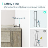 LINSY HOME 5-Shelf Bookcase, Narrow Bookshelves Floor Standing Display Storage Shelves 68 in Tall Bookcase Home Decor Furniture for Home Office, Living Room, Bed Room - Light Brown LINSY HOME