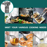 Silicone Cooking Utensil Set,Umite Chef Kitchen Utensils 15pcs Set Non-stick Heat Resistan BPA-Free Stainless Steel Handle Tools Whisk - Grey Umite Chef