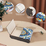antor DIY Diamond Painting Wooden Storage Box, Floral Geometric Creative Special Shaped Rhinestone Art Flip Cover Jewelry Keepsake Box, Handmade Art Desktop Decorations Gift for Adults antor