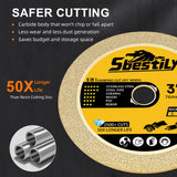 Sbestily Cut Off Wheels (2+1 Plus Kit) for Die Grinder,3 Inch,1/24" Thin,W3/8" Arbor Hole Drill Cutting Wheel for Metal and Stainless Steel, 3" Cutoff Tools Angle Grinder Cutter Disc Sbestily