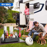 Grill Caddy for Outdoor Grill with 2 Paper Towel Holder, Camper Accessories, Condiment Caddy, Plates, and BBQ Caddy for Outdoor Kitchen, Tailgate Essentials, Grilling Gifts for Men JBBTOOL