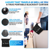 Portable Blackout Curtains (60" x 80") - Travel Blackout Curtains for Baby Nursery w/Stars - Portable Blackout Shades w/UV & Thermal Protection - 20 Stick on Suctions & Velcro Blackout Window Cover Nite Shadez