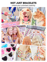 ARTDOT 1400 PCS Letter Beads, 28 Styles Friendship Bracelets Assorted Alphabet Preppy Jewelry Making Kit with Case ARTDOT