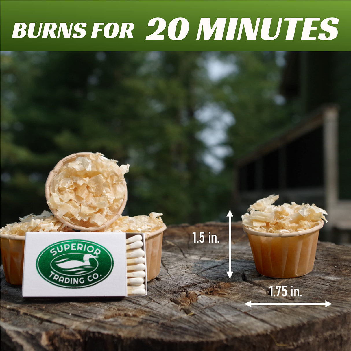 Superior Trading Fire Starter Pods in Plastic Bucket - Fire Starters for Campfires, BBQ, Grill, Pit, Wood Stove & Charcoal Starter, 15-20-Min Burn, 50 Extra Large Pods, USA Made, Brown, 3 Lbs Superior Trading Co.