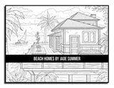 Beach Homes: An Adult Coloring Book with Beautiful Vacation Houses, Charming Interior Designs, and Relaxing Nature Scenes WoodArtSupply