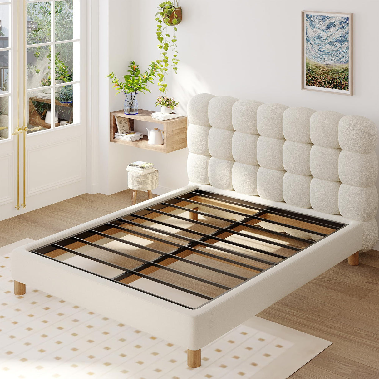 Upcanso King Box Spring Bed Base 2 Inch, Low Profile Metal Box Spring King Bunkie Board 2 Inch, 3000 Lbs Max Weight Capacity Mattress Foundation, Noise-Free, Easy Assembly Upcanso