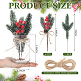 Mimorou 6 Sets Christmas Mason Jars Christmas Centerpieces for Tables Pine Cones & Red Berry, Farmhouse Decor Kitchen Table Decor Coffee Table Kitchen and Room Mimorou