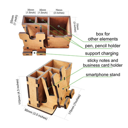 Personalized Wooden Pen Holder for Desk with Cell Phone Holder Wood Desk Organizer Pencil Holder Coworker Gifts Boss Leader Colleague Friends Office Organization Employee Appreciation Gifts - WoodArtSupply