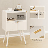 JOONEE White Nightstand,Modern Bedside Table with Storage Drawer and Open Wood Shelf, for Living Room, Bedroom and Small Spaces, Accent Night Stand with Solid Wood Legs, Easy Assembly,Classic White JOONEE