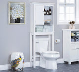 Spirich Over The Toilet Storage Cabinet, Bathroom Shelf Over The Toilet, Over Toilet Bathroom Organizer (White) Spirich