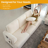 KKL Deep Seat Sofa 89 Inch with Throw Pillow, Modern Sofa, Couches for Living Room, Comfy Sofa, Sleeper Couch, Bouclé, Offwhite KKL
