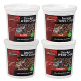 Camerons All Natural Extra Fine BBQ Wood Chips, 4 Pack - Alder, Cherry, Oak, Hickory (4 Pints, 0.473L ea) - Kiln Dried Sawdust Shavings for Smoking Guns, Smokers, Smoke Boxes - Barbecue Grilling Gift Camerons