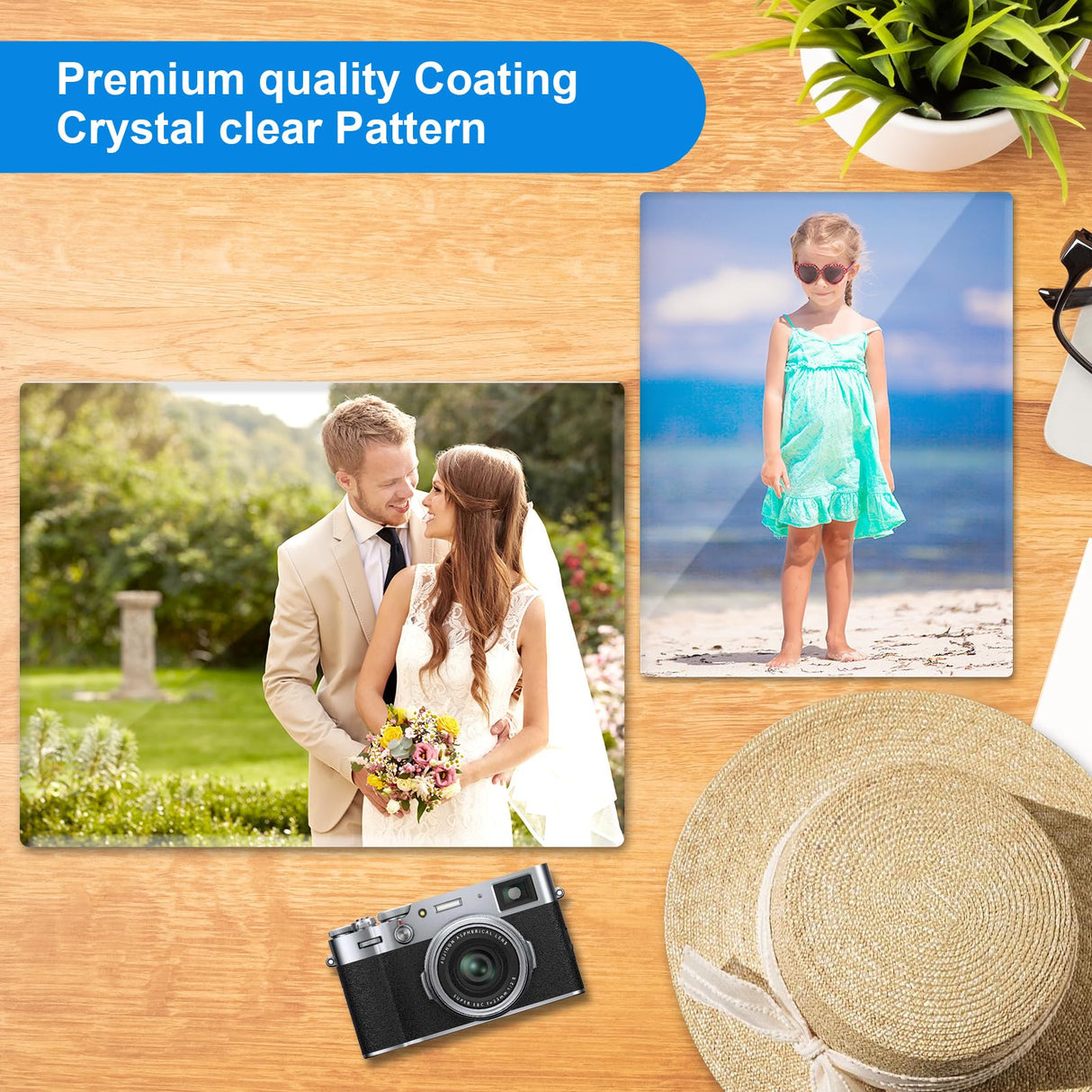 Aulsetch Sublimation Acrylic Blanks Photo Plaque 2 Pack 5.9X7.8 Inch Aulsetch