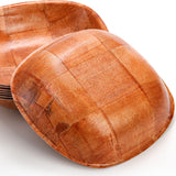 Elsjoy 8 Pack 8 Inch Wooden Woven Salad Bowl, Reusable Square Serving Bowl Woven Wood Mixing Bowl Set, Unbreakable Snack Bowls for Salad, Fruits, Snacks Elsjoy