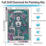 GOUOYANA Gothic Diamond Art Kits for Adults, Tarot Card Diamond Painting, Diamond Painting Cards, DIY Full Rhinestone 5D Diamond Painting Kits (Gemstone Craft), Home Wall Decoration (12x16 inch) GOUOYANA