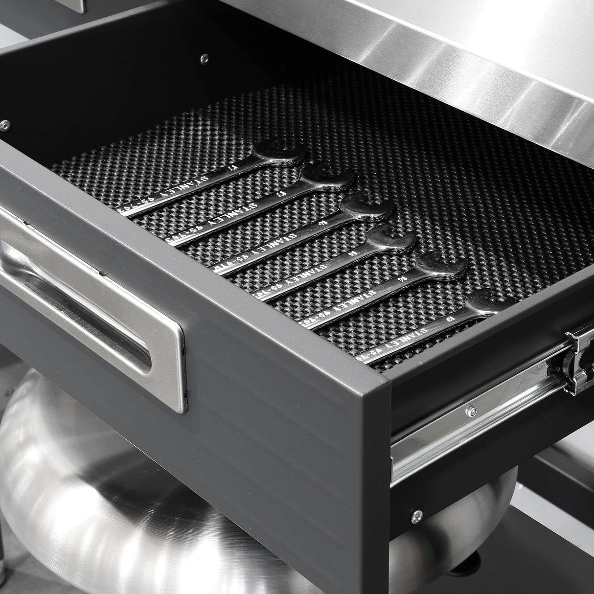 Seville Classics UltraHD Heavy Duty Commercial Lighted Workcenter w/Pegboard, 500 lbs. Weight Capacity for Garage, Warehouse, Workshop, Stainless Steel Top, Graphite, 48" W x 24" D x 65.5" H Seville Classics